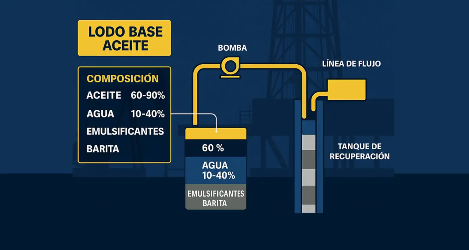 Lodo Base Aceite: composición, propiedades y aplicaciones en perforación de pozos