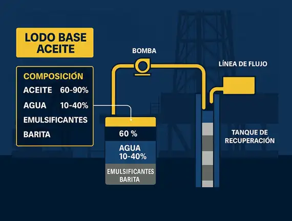 Lodo Base Aceite: composición, propiedades y aplicaciones en perforación de pozos