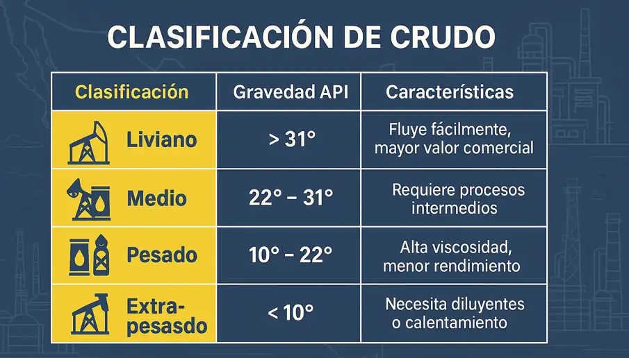 API Gravity: qué es, fórmula, grados API y clasificación del crudo
