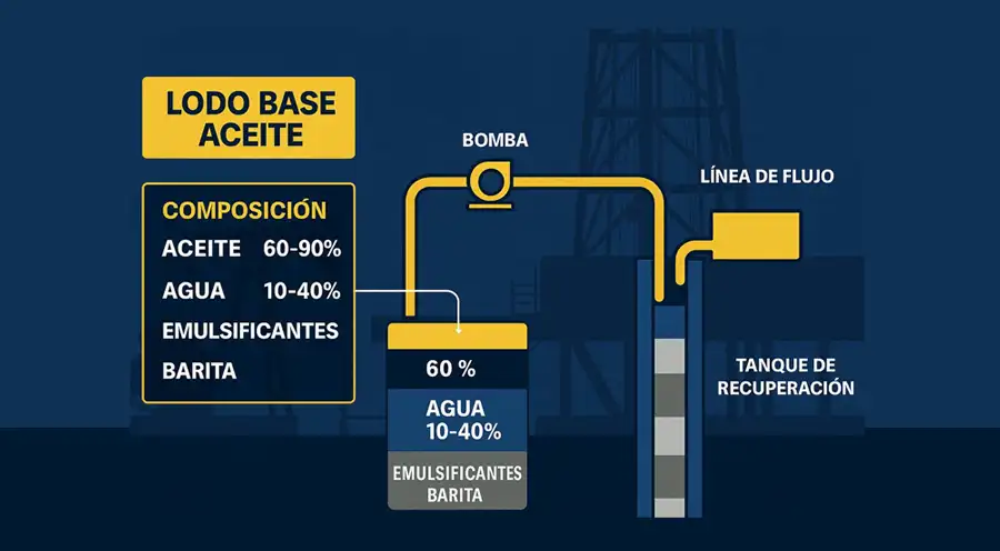Lodo Base Aceite: composición, propiedades y aplicaciones en perforación de pozos