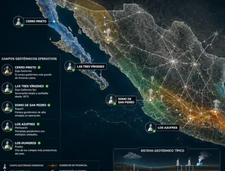 El mapa geotérmico de México: potencial real, zonas clave e inversiones bloqueadas