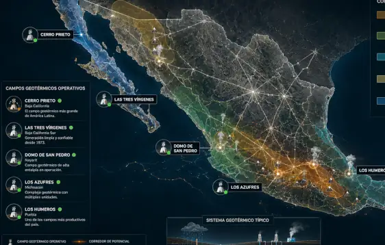 El mapa geotérmico de México: potencial real, zonas clave e inversiones bloqueadas