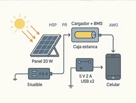Mini panel solar para cargar celulares: guía técnica