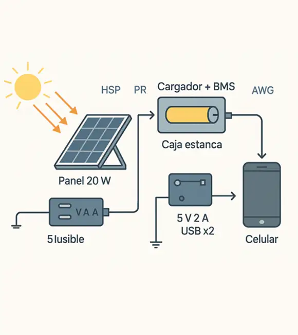 Mini panel solar para cargar celulares: guía técnica