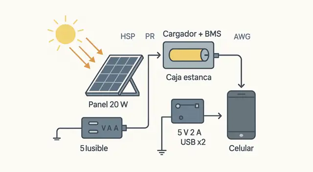 Mini panel solar para cargar celulares: guía técnica