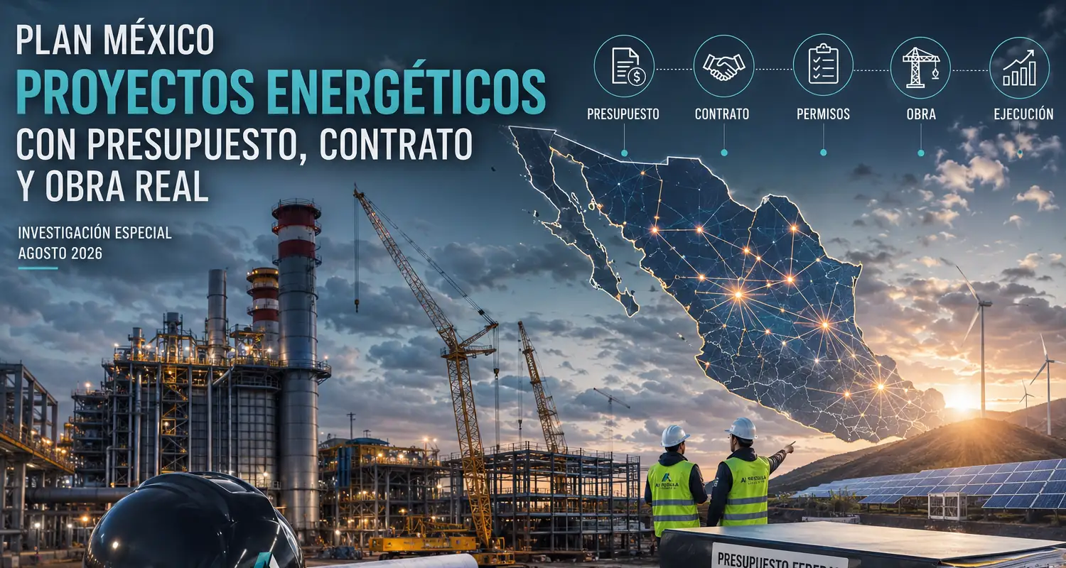 Plan México: proyectos energéticos con presupuesto, contrato y obra real