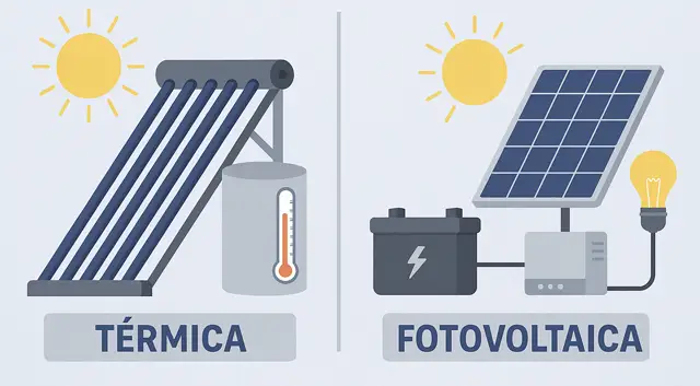 Tipos de energía solar: diferencias entre térmica y fotovoltaica explicadas para estudiantes