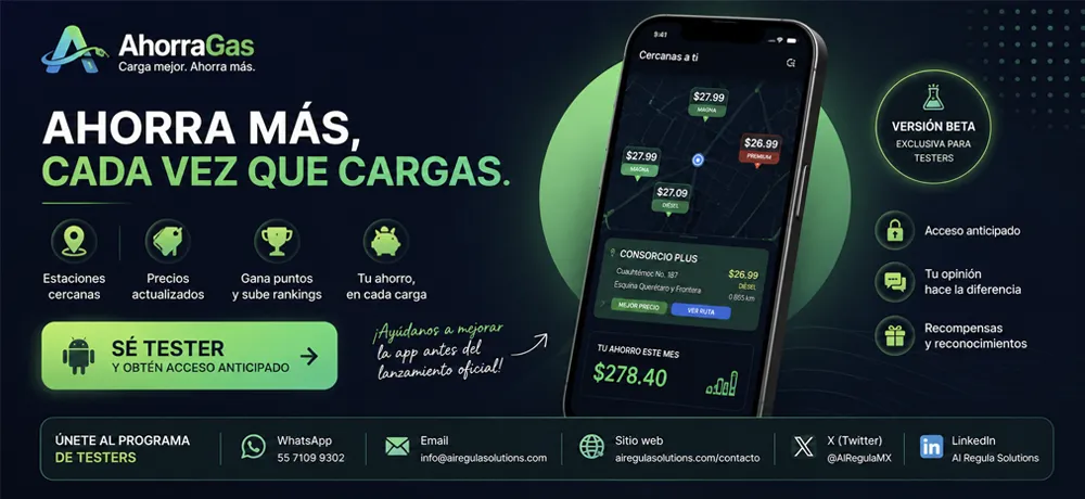 Prueba ahorra gasolina con AhorraGas, la app que te muestra los precios de gasolina en tiempo real